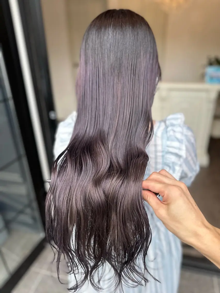 ロング カラー ラベンダーカラー 韓国風ヘア カット ヘアカラー トリートメント 成松 勇治のヘアスタイル