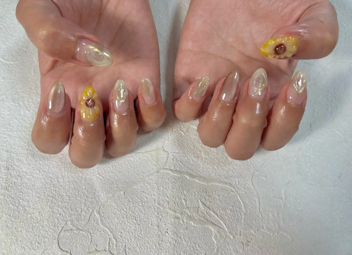 ネイル オーロラネイル フットネイル フレンチネイル ジェルネイル 韓国ネイル kiki nail たまプラーザのネイルデザイン