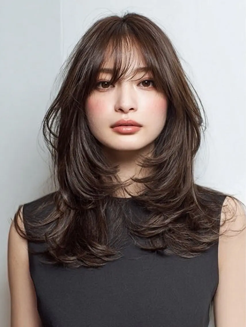 ロング 縮毛矯正 絶対綺麗な暖色カラー 🎯あります✨増渕✨のヘアスタイル