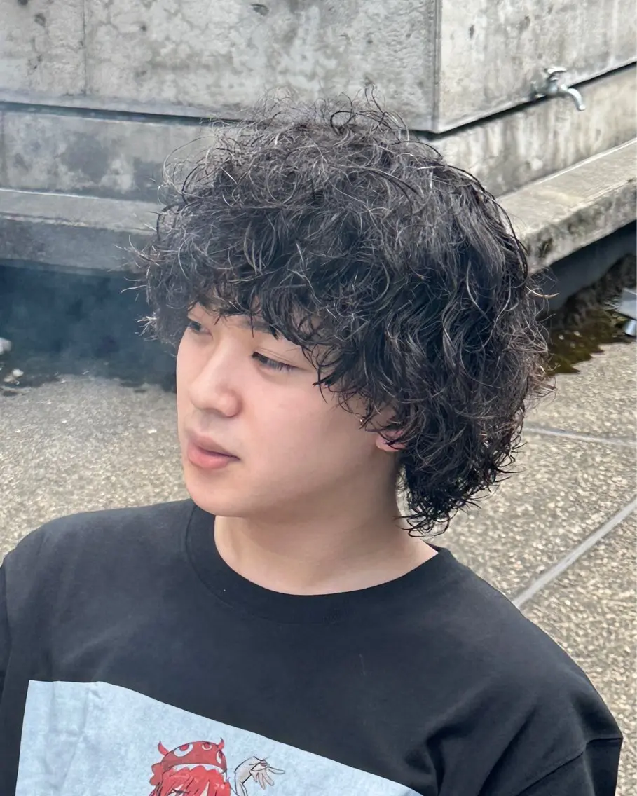 ショート パーマ メンズ カット パーマ 金沢メンズサロン anciel金山慎吾のヘアスタイル