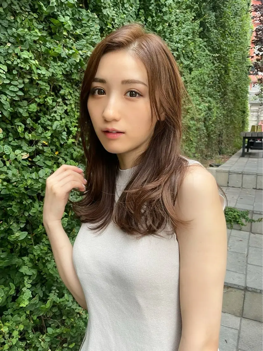 セミロング カラー ダブルカラー ヘアカラー mayu /韓国風/艶カラーのヘアスタイル