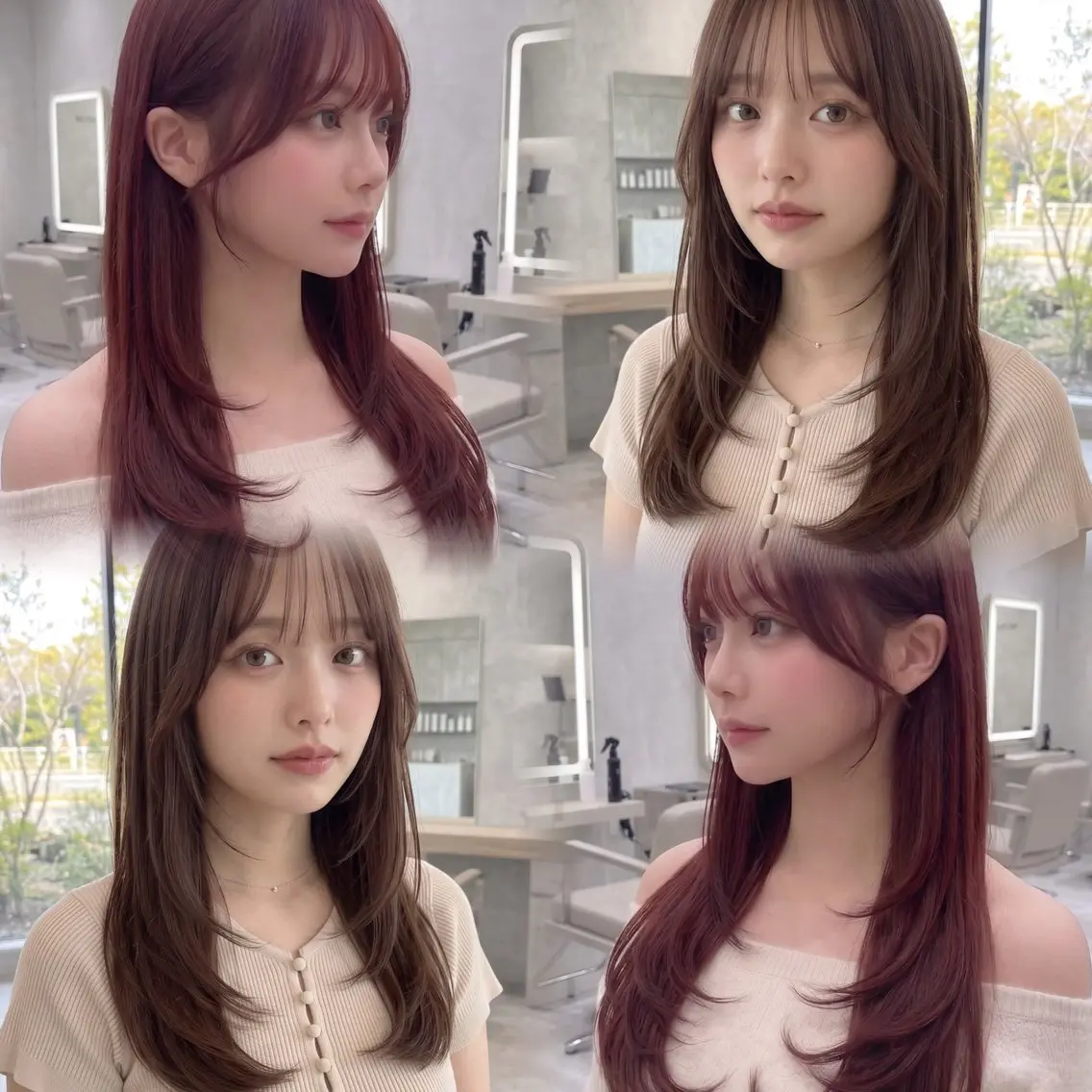ロング 💖盛れる前髪顔周り 🫧似合わせレイヤーのヘアスタイル