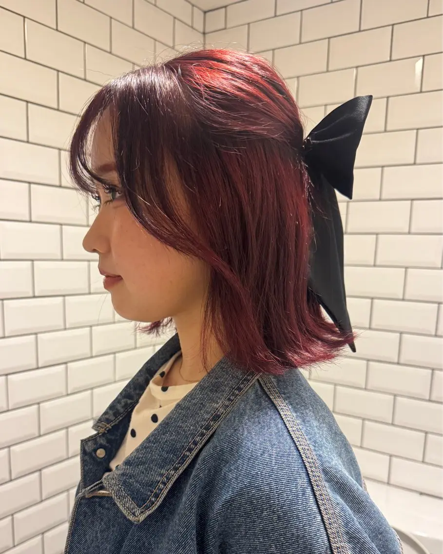 ミディアム カラー ヘアアレンジ minto/ パーマモデル募集中のヘアスタイル