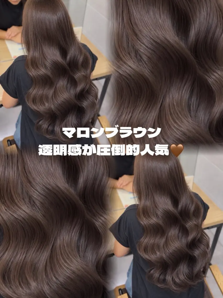 ロング カラー ブリーチ ブラウンカラー 透明感カラー ココアブラウン ブリーチなしカラー カット ヘアカラー トリートメント 京谷 日向のヘアスタイル