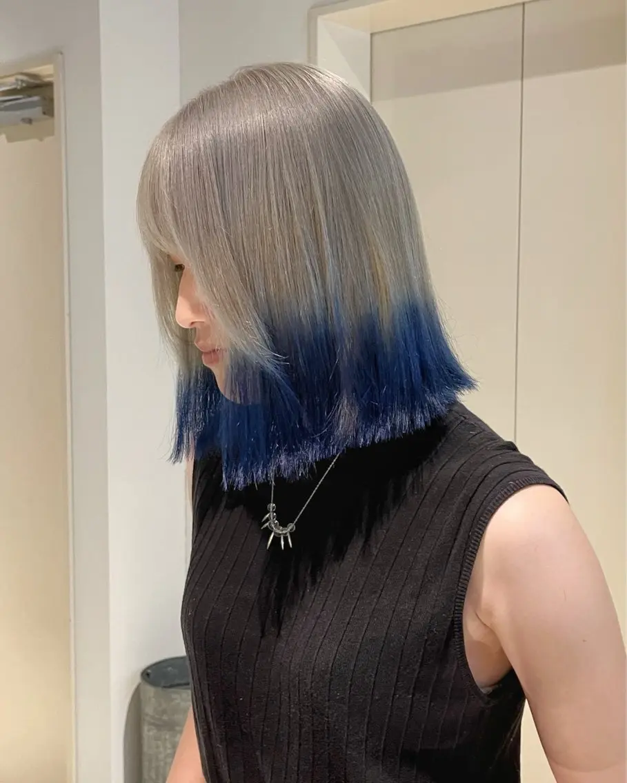 ミディアム カラー かわい りほのヘアスタイル