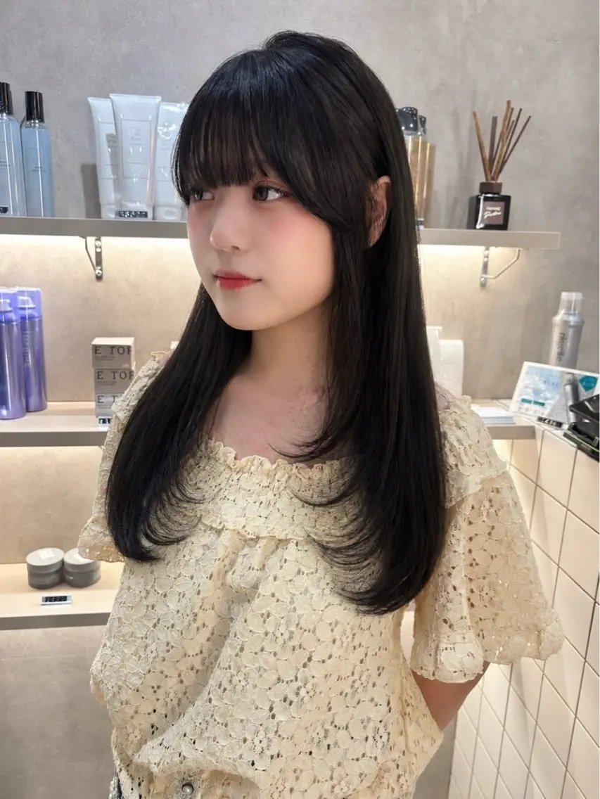 ロング カット ヘアカラー トリートメント Zina 奈良 kannaのヘアスタイル