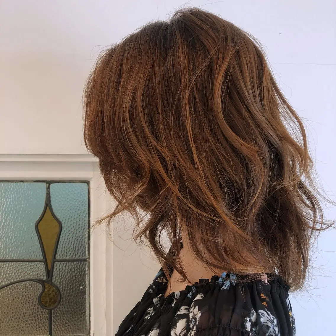 セミロング カラー レイヤーカット 外ハネヘア 髪質改善/艶髪 永山のヘアスタイル