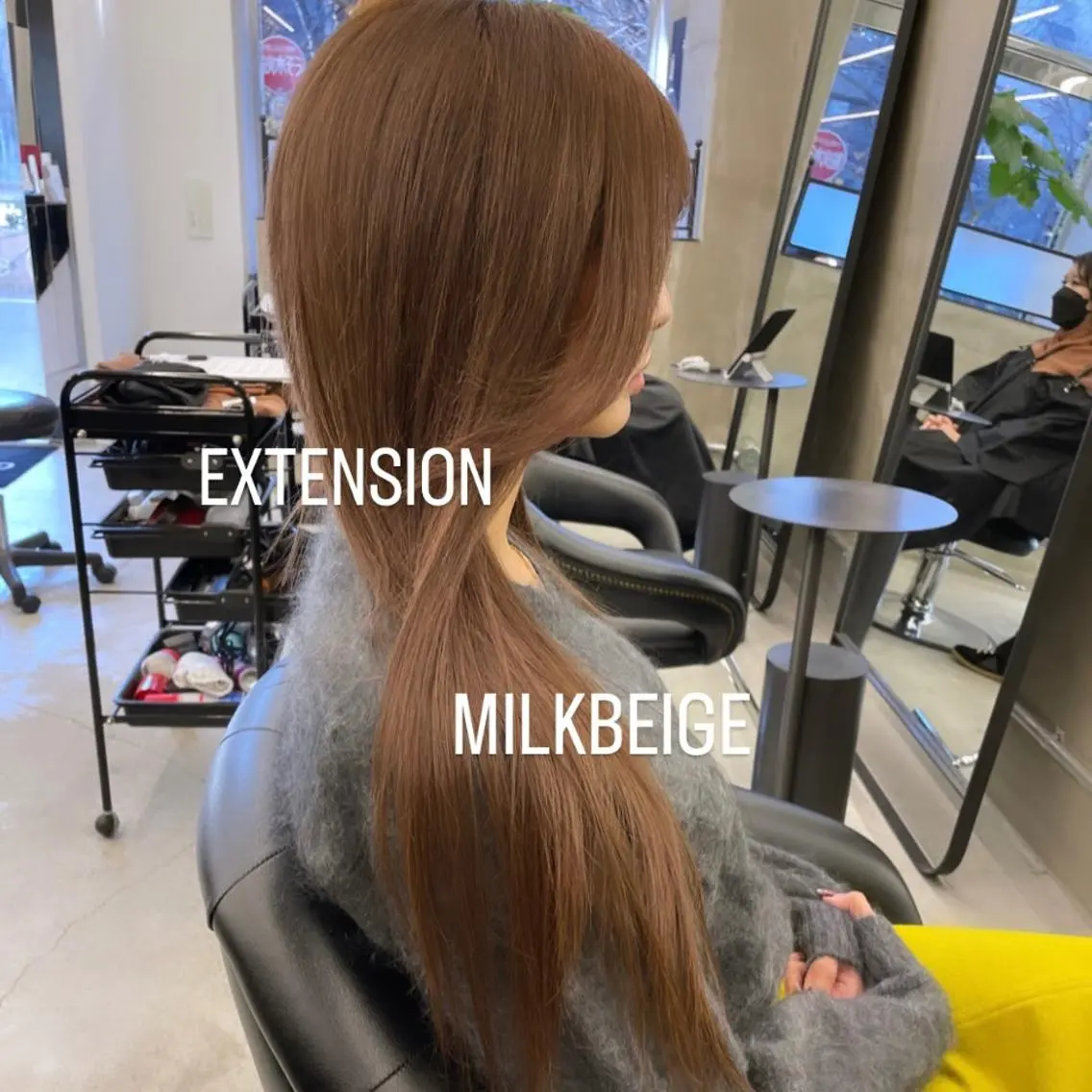 ロング カラー エクステ エクステ🩵ブリーチ 韓国ヘア🩵KAEのヘアスタイル
