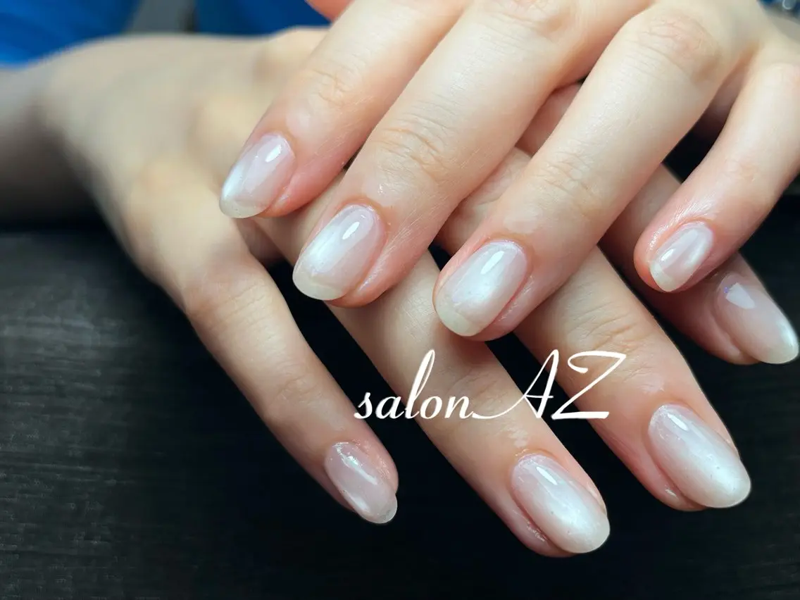 ネイル 長さ出し フットネイル フレンチネイル ジェルネイル マグネットネイル salon AZのネイルデザイン