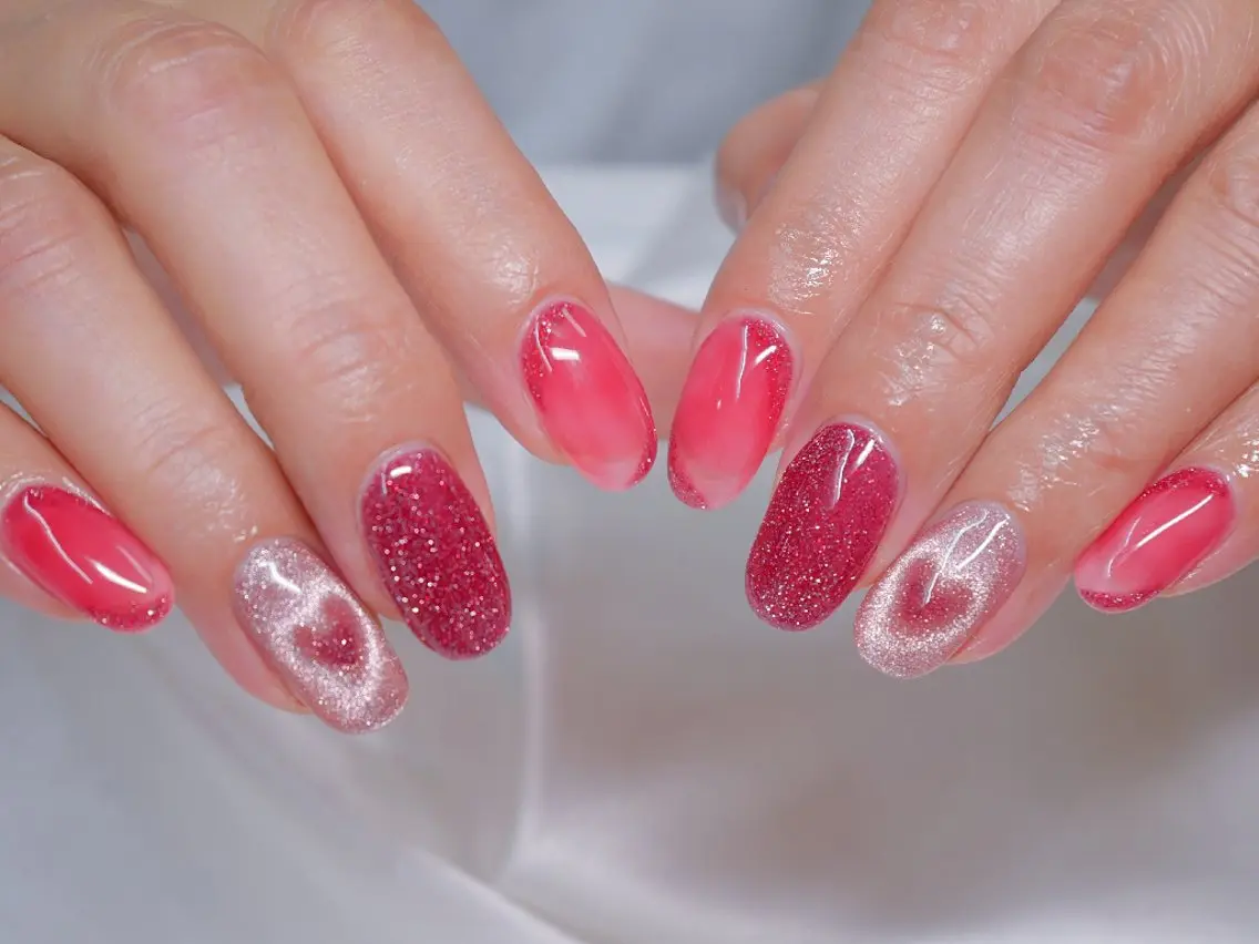 ネイル ハート ハンドネイル Nailsalon Graciasのネイルデザイン