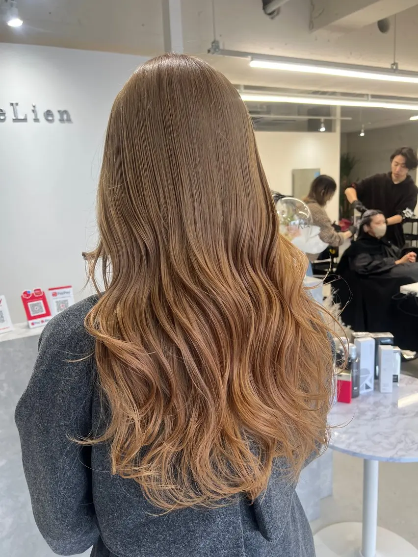 ロング カラー 透明感カラー くせ毛 髪質改善 縮毛矯正 トリートメント ヘアカラー トリートメント 頓所 大昂のヘアスタイル