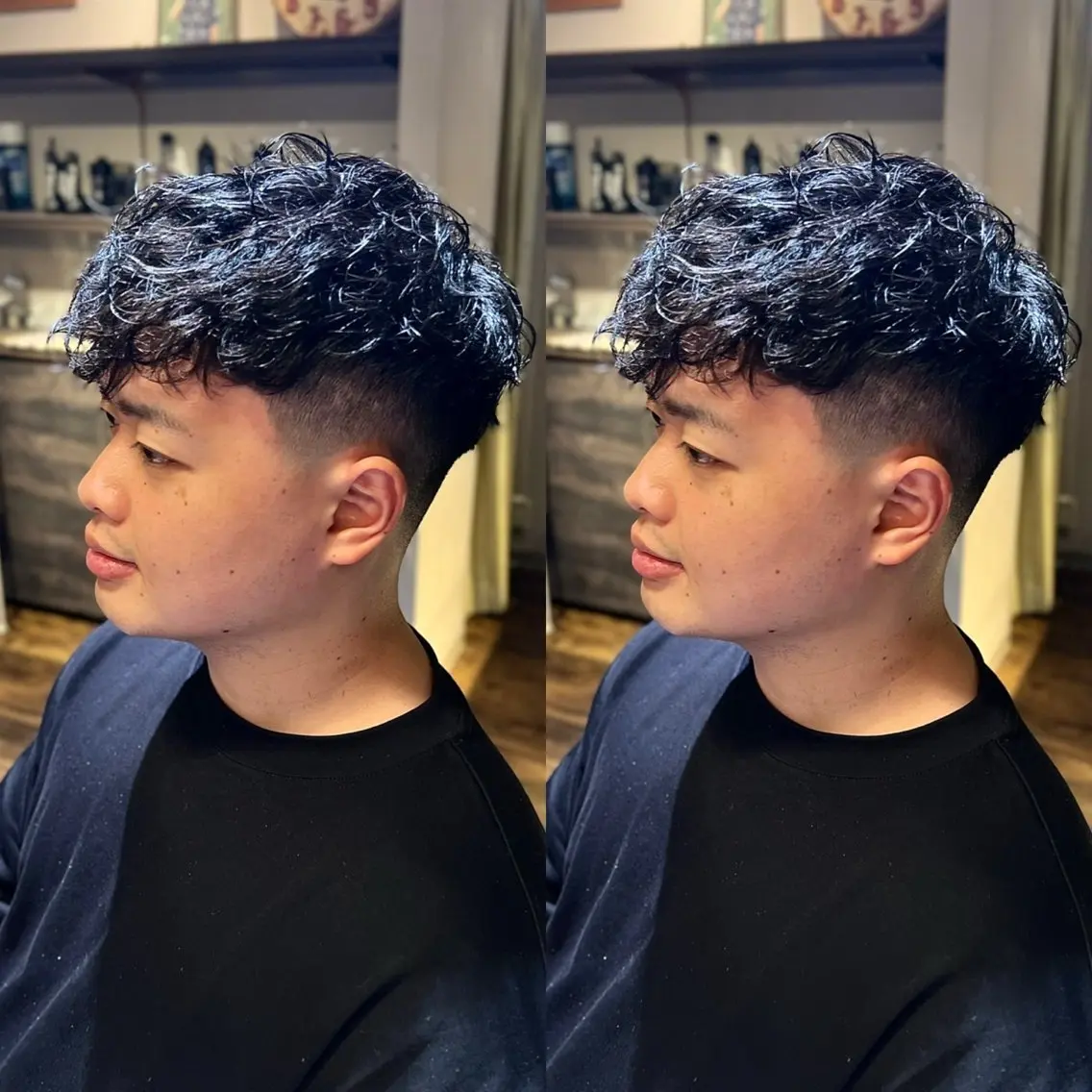 ショート パーマ メンズ スペインカール カット パーマ 久保 貴大のヘアスタイル