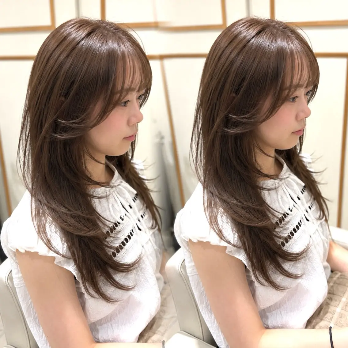 ロング カラー カット ヘアカラー トリートメント 🩰Kurumi🩰 レイヤーカットのヘアスタイル