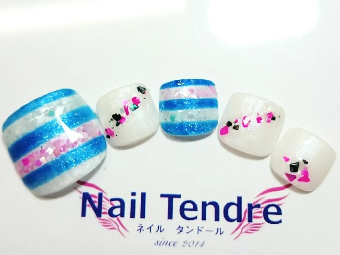 ネイル アートネイル ジェルネイル ソフトジェル ストーンネイル フットネイル Nail  Tendreのネイルデザイン
