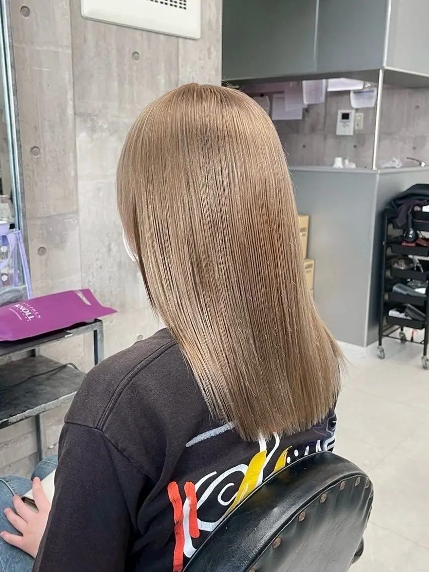 ロング カラー パーマ ヘアアレンジ メンズ キッズ ヘアカラー トリートメント レイヤー×ハイトーン / mihana🪐のヘアスタイル