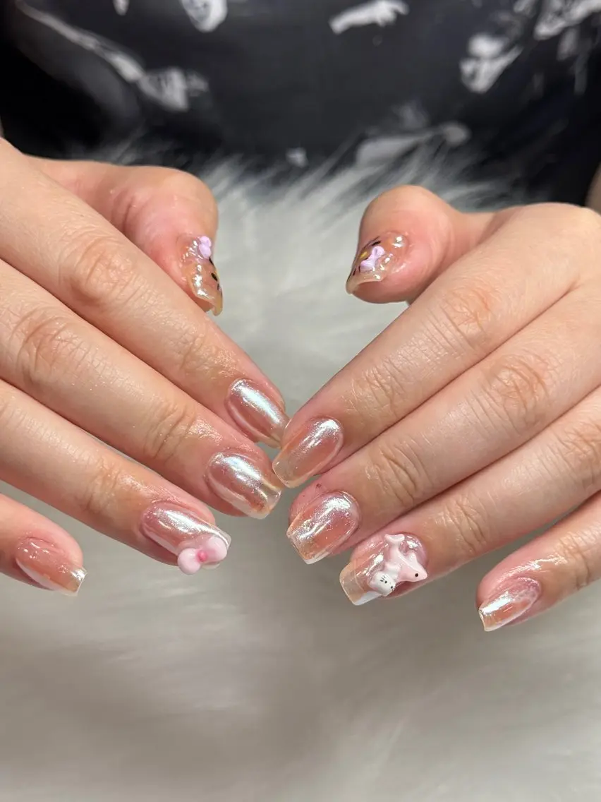 モデル限定価格|長さ出し|ワンカラー+パーツ2個(オフ別料金1000円〜)の写真
