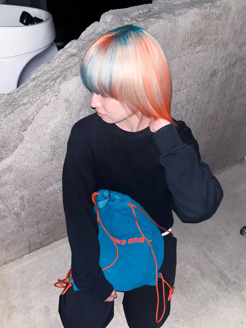 ミディアム カラー ヘアカラー デザインカラー /rioのヘアスタイル