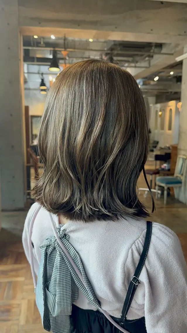 ミディアム カラー カット ヘアカラー トリートメント ヘッドスパ 韓国レイヤー✨ yasuko銀座のヘアスタイル