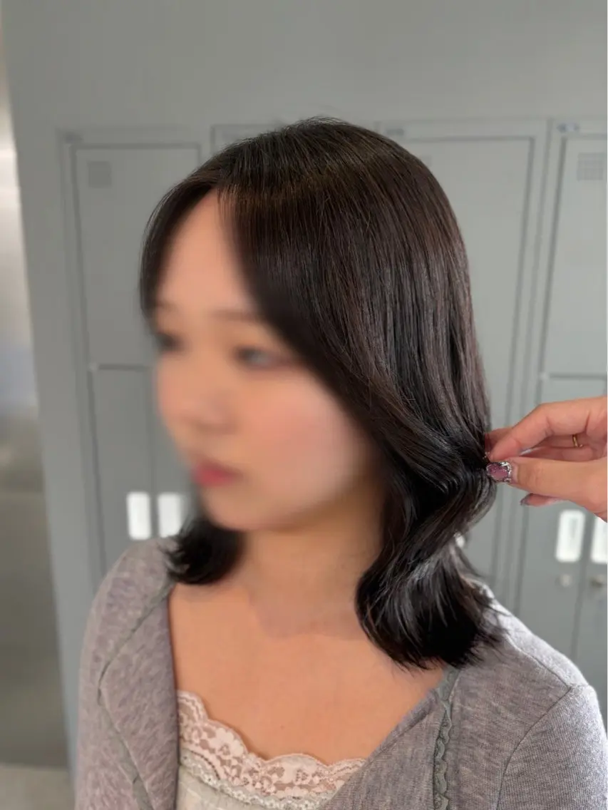 ミディアム カラー ヘアアレンジ ミディアムレイヤー くびれヘア レイヤーカット .⋆⟡💖 Marin💖⟡⋆.のヘアスタイル