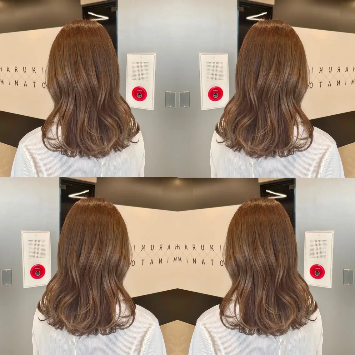 ミディアム カラー ヘアアレンジ ベージュカラー ブリーチ 透明感カラー ブリーチなしカラー 新宿/顔周りカット/ レイヤー/がっきーのヘアスタイル