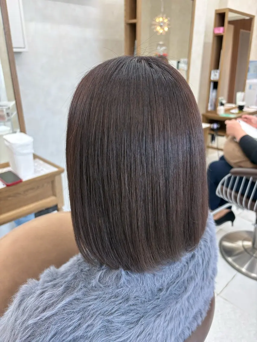 ミディアム 外人風ハイライト/ 艶カラーのヘアスタイル