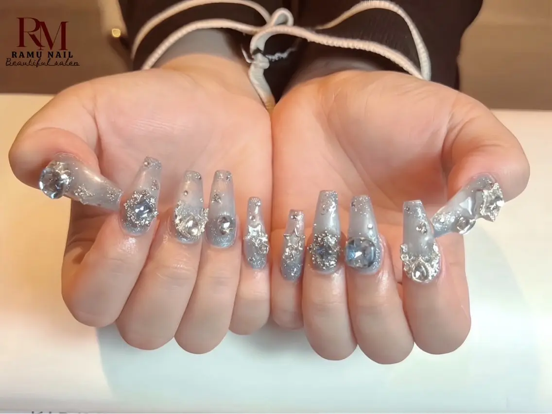 ネイル キラキラネイル マグネットネイル ミラーネイル ピンク 夏ネイル ハンドネイル RAMU Nail 恵比寿店のネイルデザイン