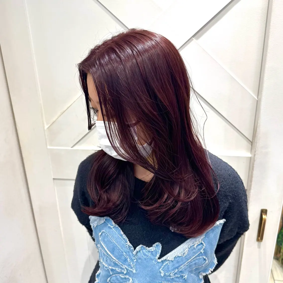 ロング カラー 横浜|韓国レイヤー| 暖色カラー|まなとのヘアスタイル