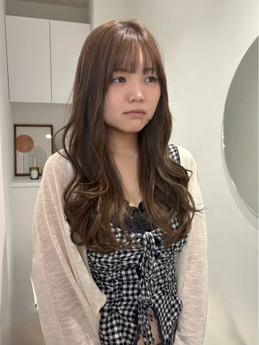 ロング カラー ミント カット ヘアカラー 透明感カラー🫧 nanohaのヘアスタイル