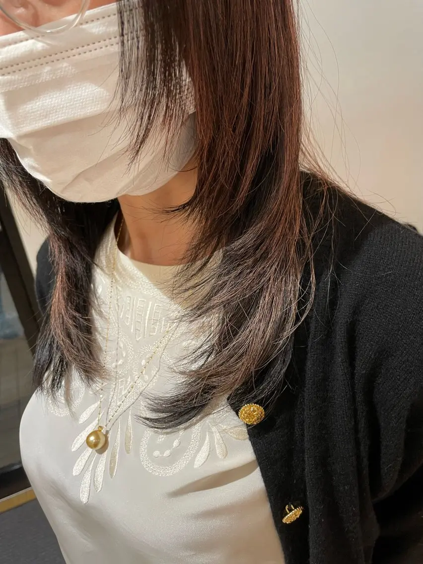 ミディアム レイヤーカット ボブカット 佐々木 祐太のヘアスタイル
