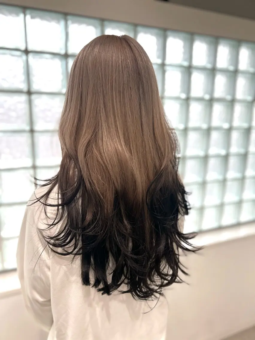 ロング カラー ヘアカラー トリートメント ヘッドスパ ヘアセット YUKA🤍ベージュ /ミルクティーのヘアスタイル