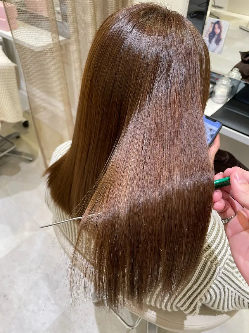 ロング 縮毛矯正 髪質改善・縮毛矯正 濱　泰賀のヘアスタイル