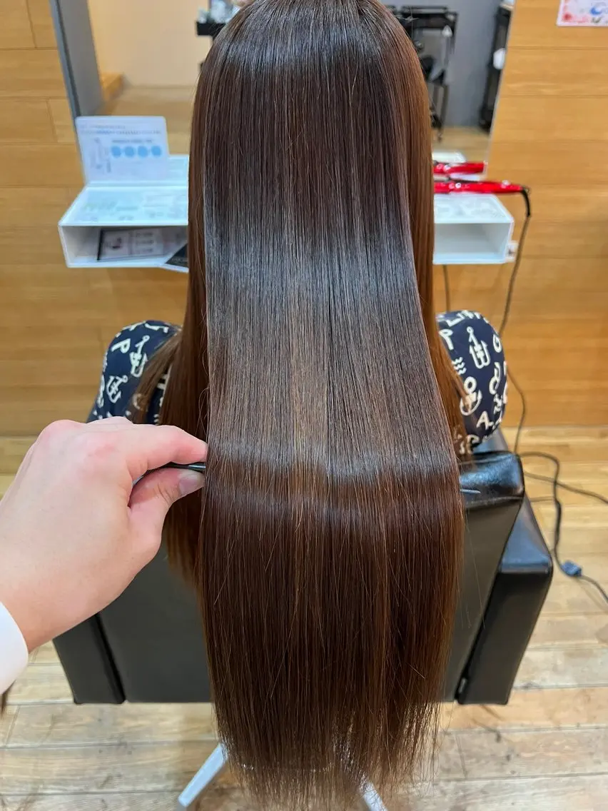 ロング 縮毛矯正 トリートメント 中尾 彪聖のヘアスタイル