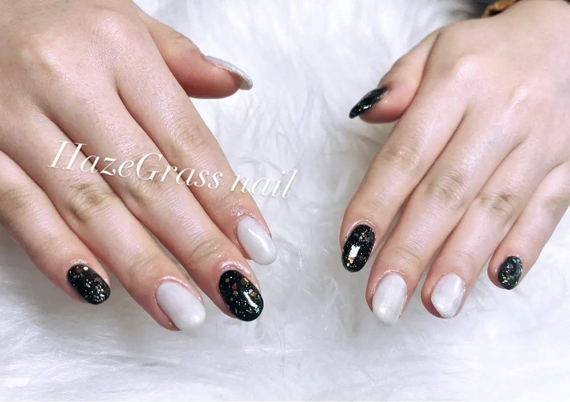 ネイル ワンカラーネイル ホワイト ハンドネイル HazeGrass NAILのネイルデザイン