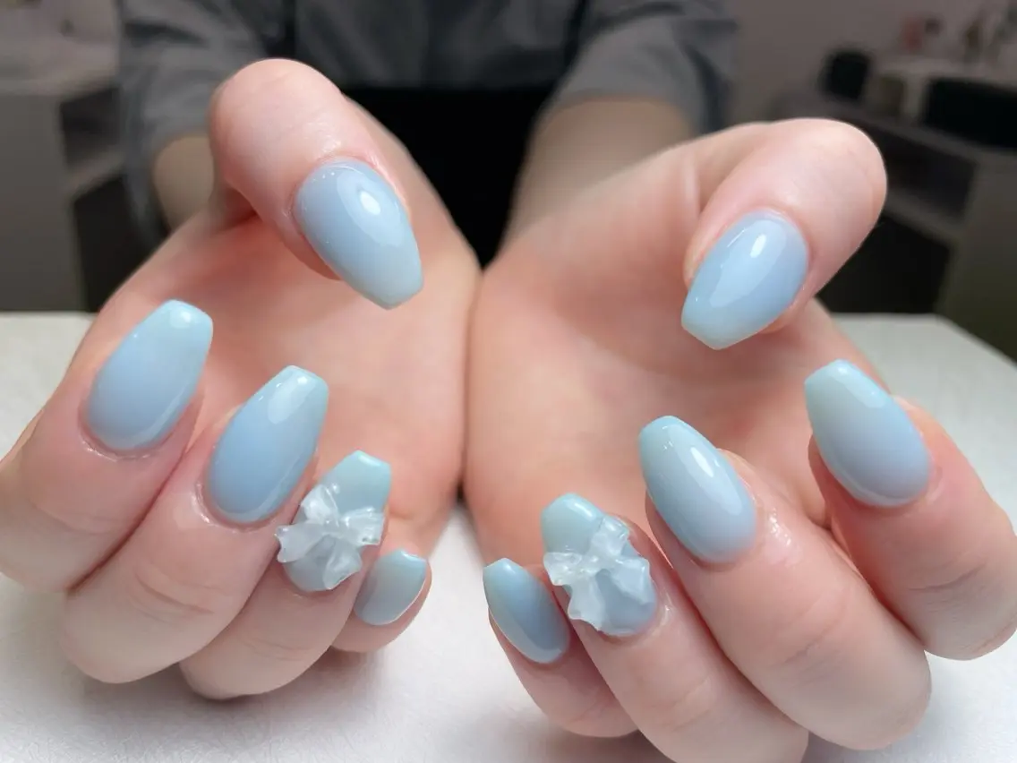 ネイル アートネイル 長さ出し フレンチネイル ジェルネイル ガーリー 中野駅から2分 MEO NAILのネイルデザイン