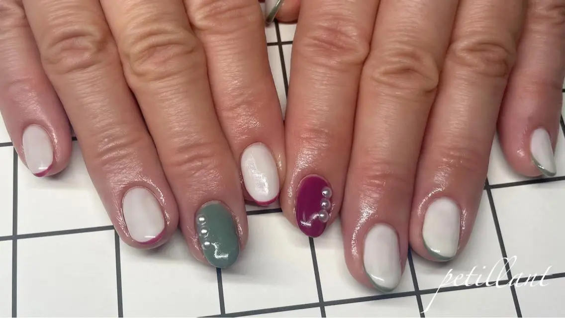 ネイル アートネイル フレンチネイル nail salon petillantのネイルデザイン