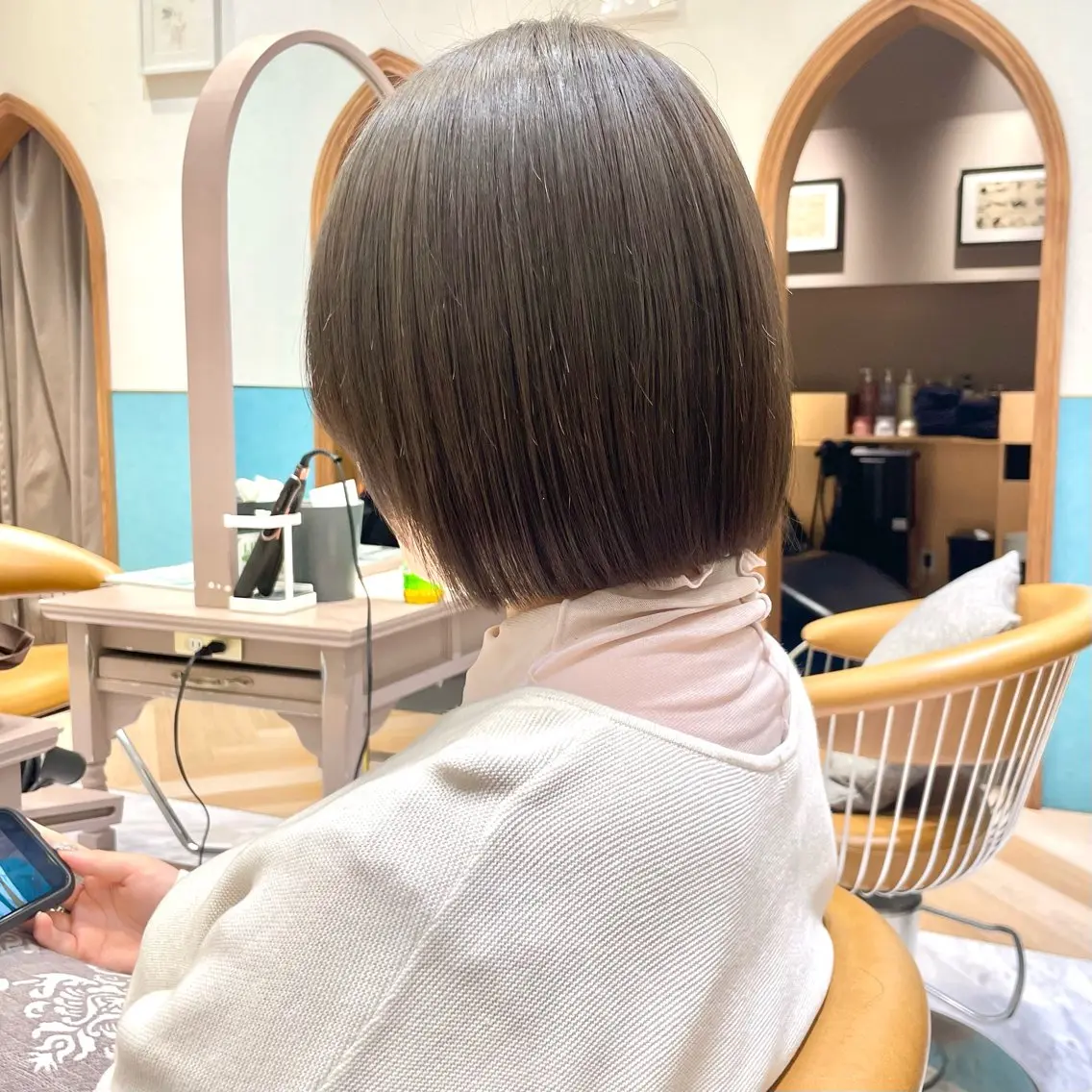 ミディアム カラー カット ヘアカラー トリートメント 🍎大人可愛い小顔 ボブ🍏shioのヘアスタイル