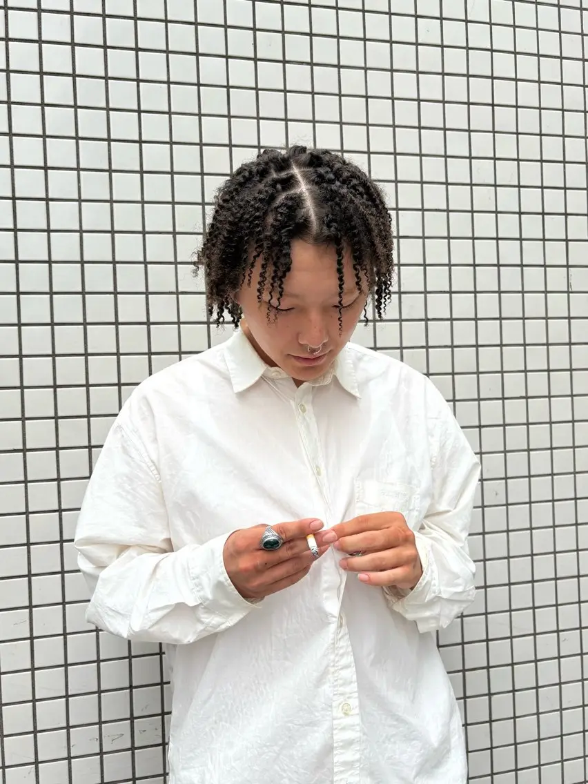 ミディアム メンズ パーマ 山口 ヒロトのヘアスタイル