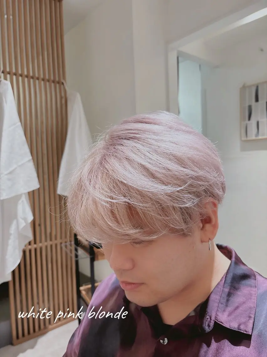 ショート カラー メンズ メンズブリーチ メンズハイトーン ブリーチ ハイトーンカラー ピンクカラー ヘアカラー 西内 涼平のヘアスタイル