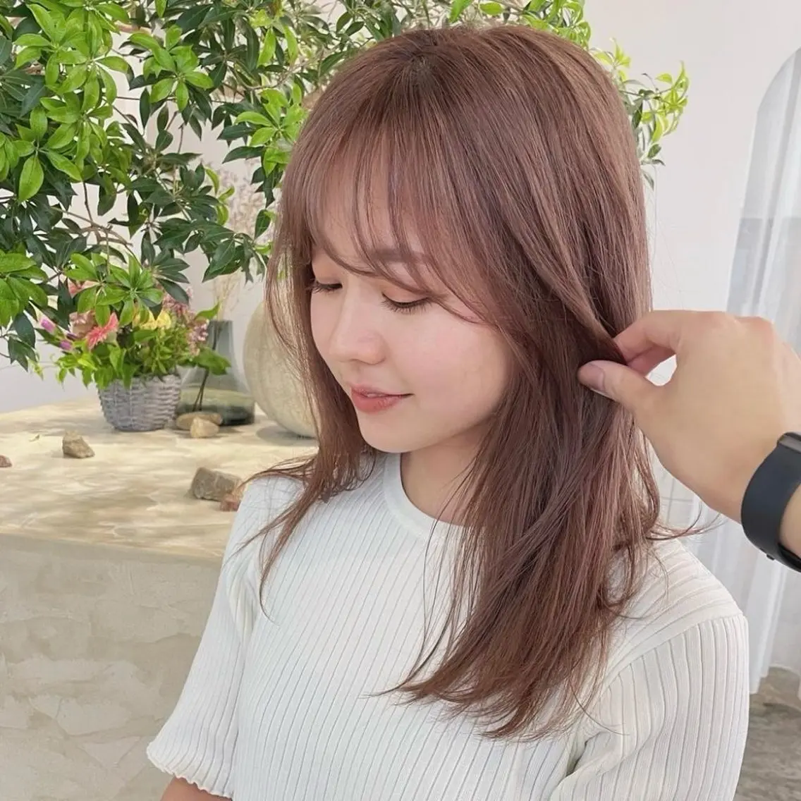 ミディアム カラー スギヤマ ショウゴのヘアスタイル