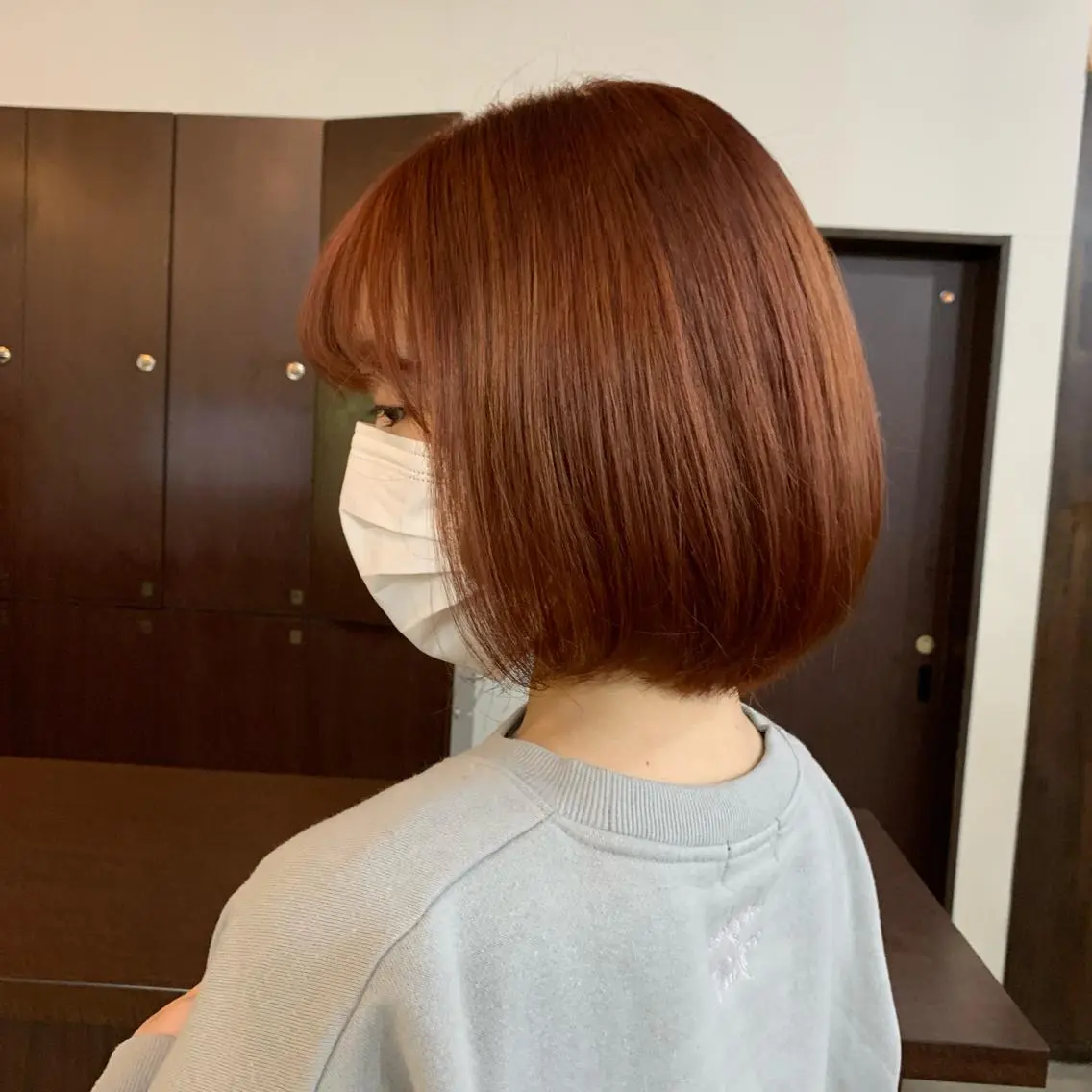 ミディアム カラー ブラウンカラー オレンジ オレンジブラウン Emma ecole /栄/RIOのヘアスタイル