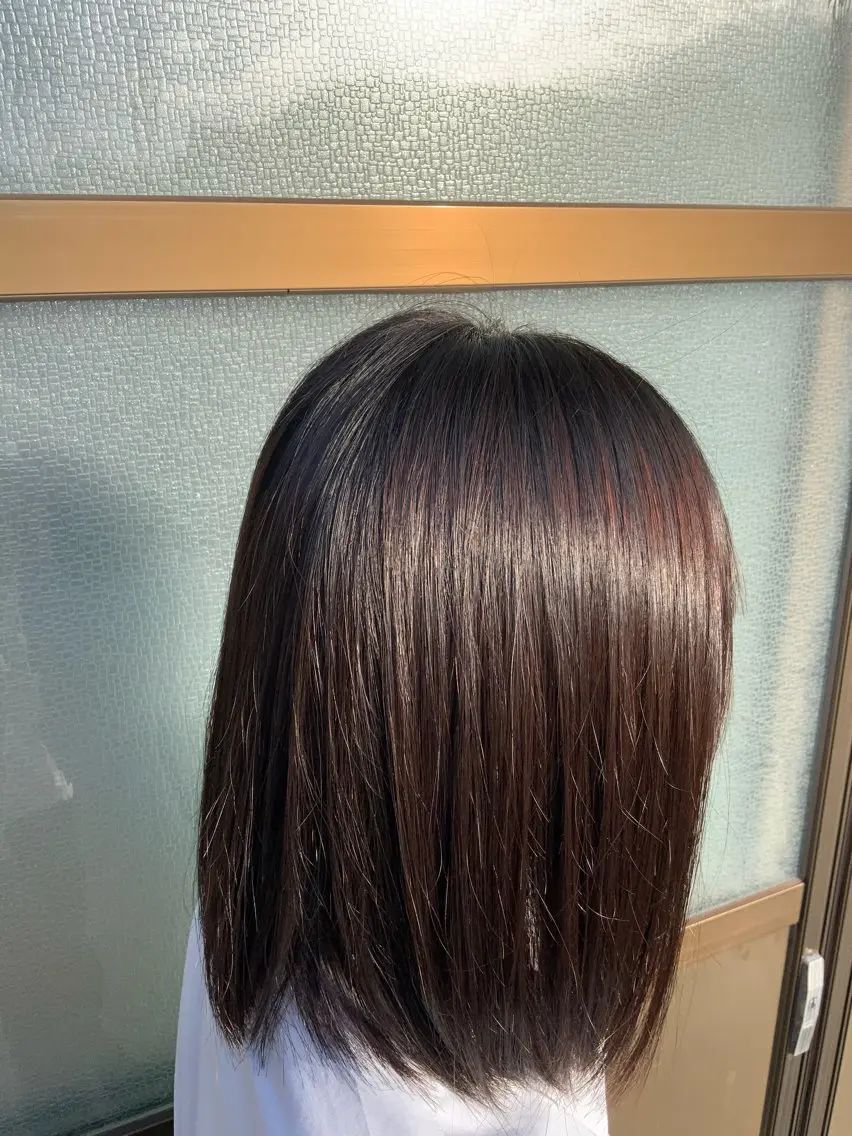 セミロング パーマ ヘアカラー レベンス田町 西谷悠のヘアスタイル