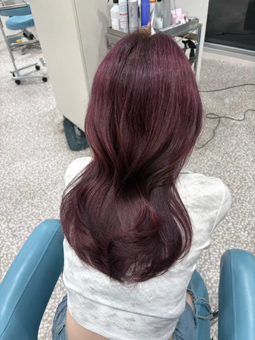 セミロング 韓国風カラー ピンクラベンダー 韓国風ヘア ヘアカラー 古上 心晴のヘアスタイル