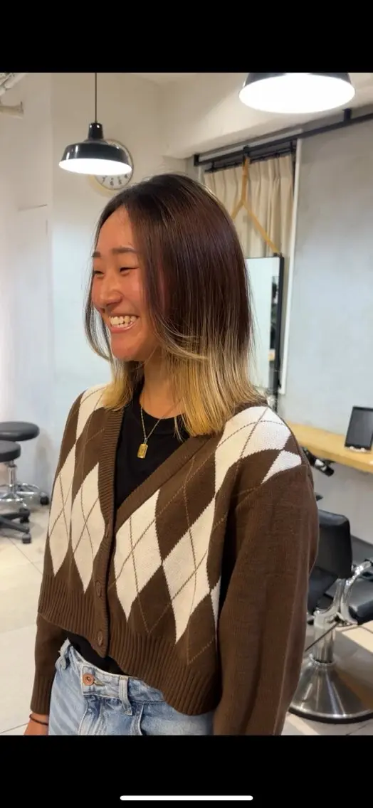 ミディアム 盛れる透明感カラー momokaのヘアスタイル