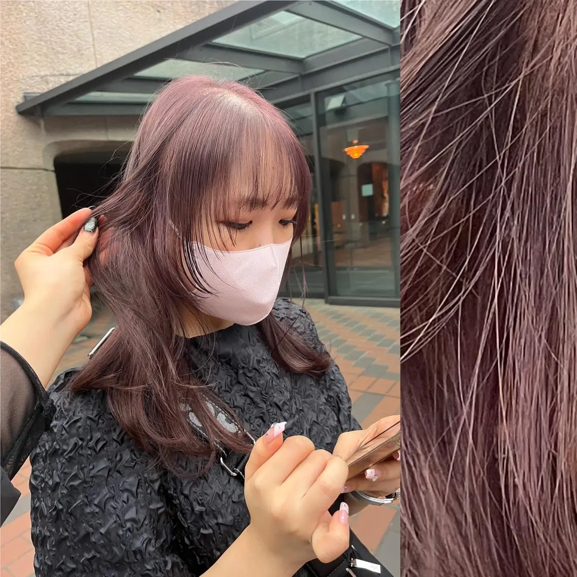セミロング カラー ベージュカラー ブリーチ ブラウンカラー ケアブリーチ カシス stylist ◎RUKI.のヘアスタイル