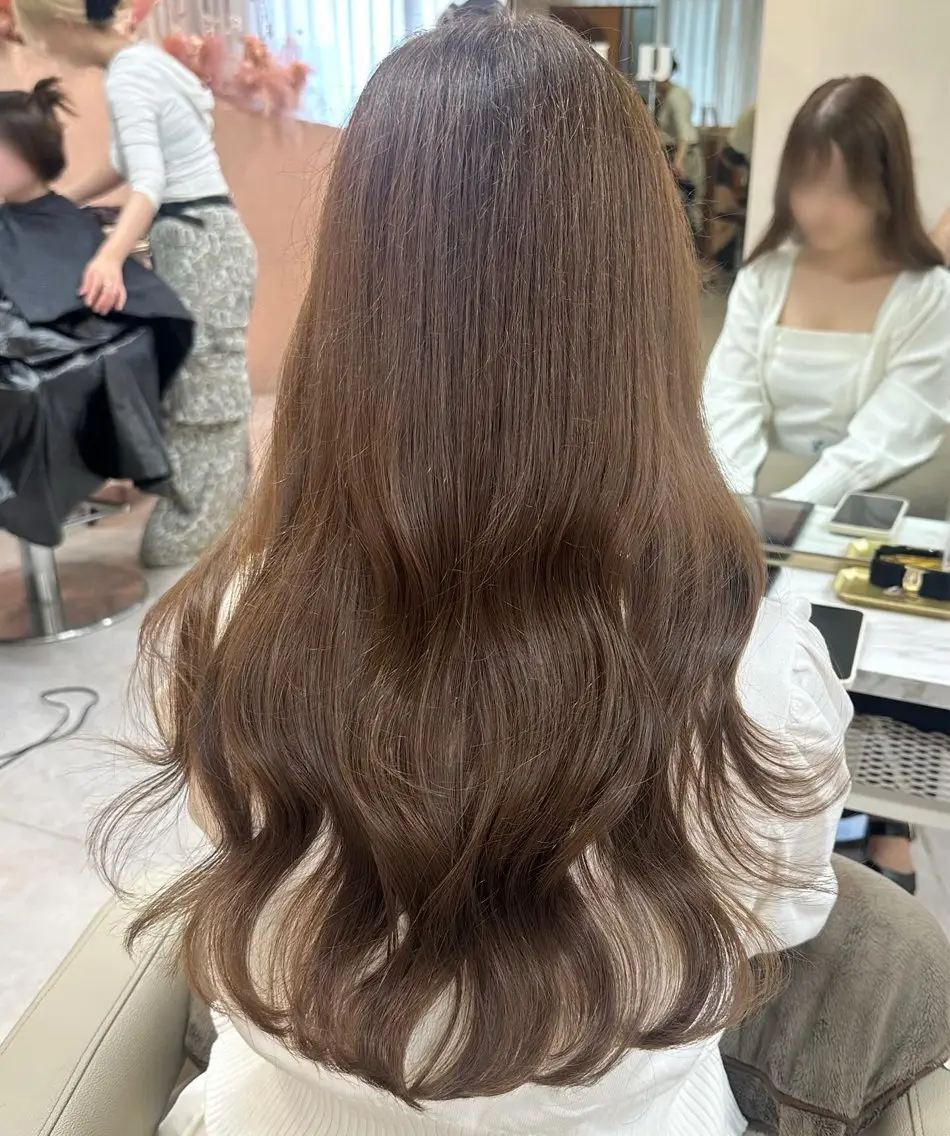 ロング カラー カット ヘアカラー 韓国ヘア🦢🖤 Sayumiのヘアスタイル