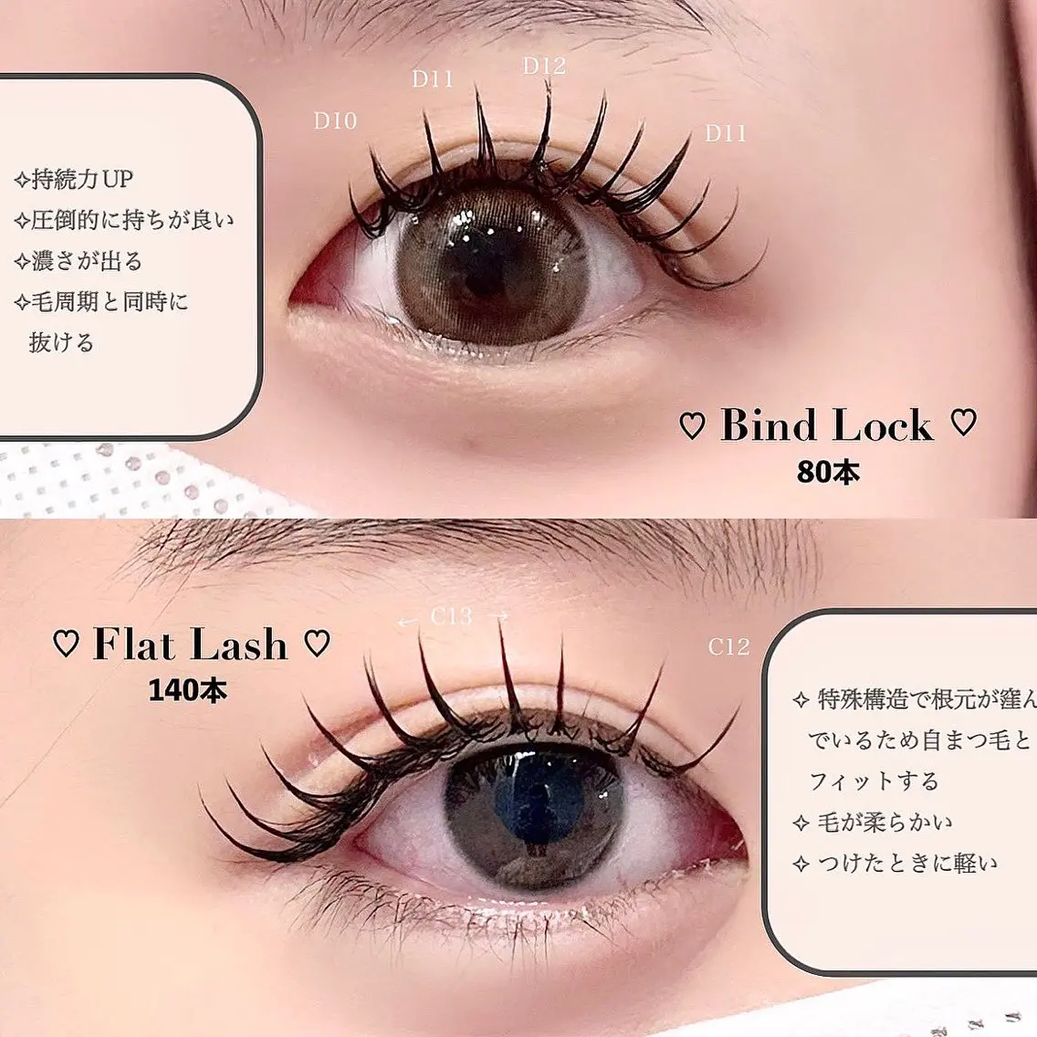 マツエク・マツパ バインドロック フラットラッシュ Lucy's Eyelash小倉店のマツエク・マツパデザイン