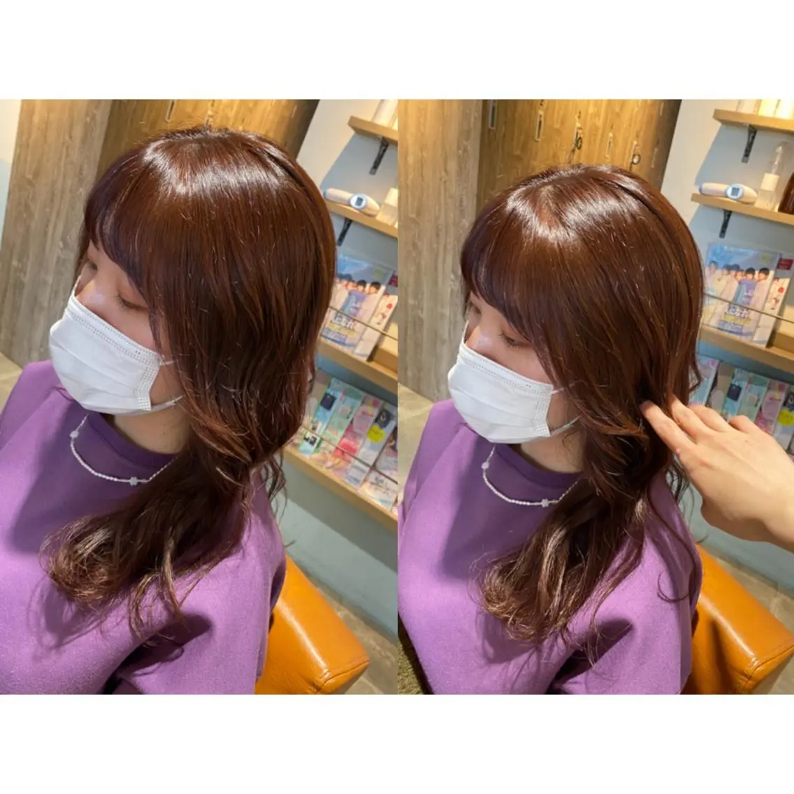 カラー ブラウンカラー ピンクカラー 🩵盛れる顔周りヘア EMI🩵のヘアスタイル