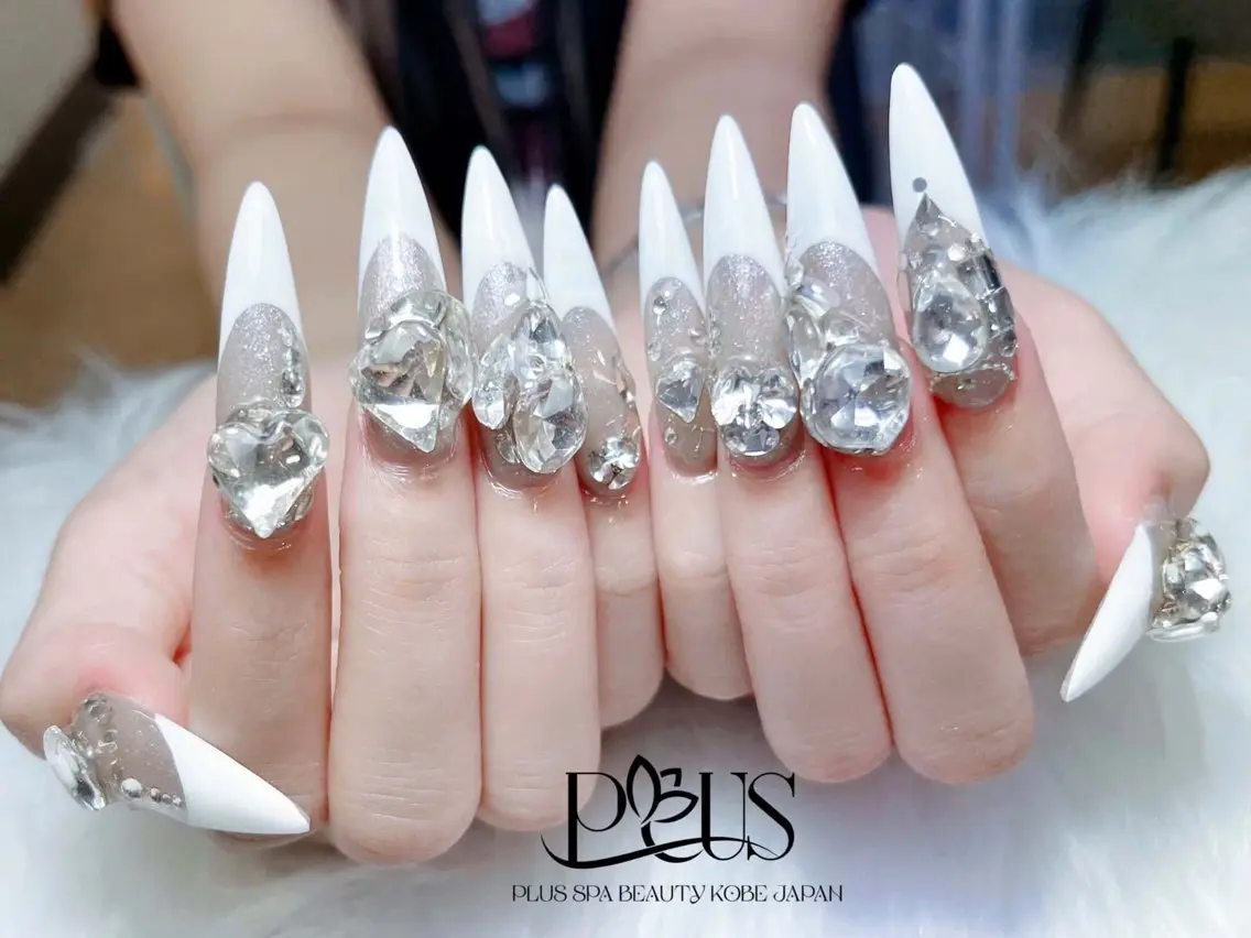 【HAND】長さだしジェルチップ◆10本アート・パーツ付け放題　¥9900の写真