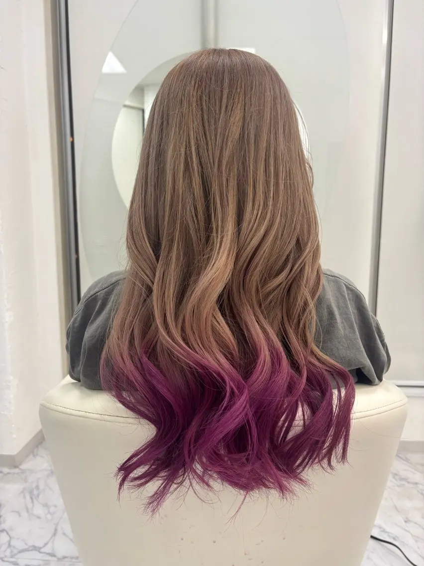 ロング カラー ベージュカラー グラデーションカラー ハイトーンカラー ハイトーンベージュ Esquisse est ミライのヘアスタイル