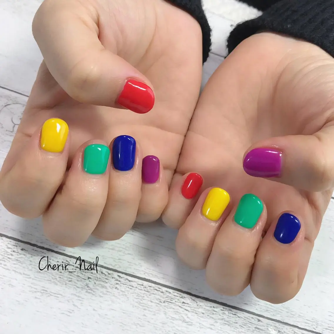 ネイル カジュアル ワンカラーネイル ショートネイル Cherirnail kaoriのネイルデザイン
